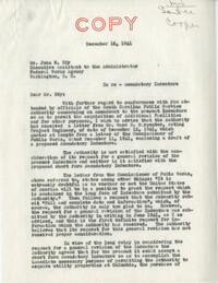 Santee-Cooper: Letters from Senator Burnet R. Maybank to Philip B. Fleming and John N. Edy of the Federal Works Agency, December 16, 1941