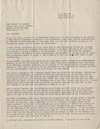 Democratic Committee: Correspondence between M. B. Barkley and Senator Burnet R. Maybank, June 1944