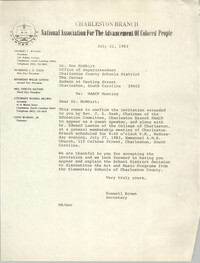 Letter from Russell Brown to Ron McWhirt, July 22, 1983
