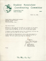 Letter from Jerry DeMuth to Harry Sobol, March 13, 1964