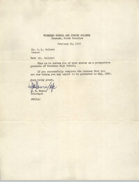 Letter from J. M. Howie to Cleveland Sellers, February 20, 1962