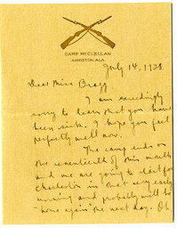 Letter from C.C. Tseng to Laura M. Bragg, July 14, 1928