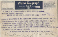 Santee-Cooper: Correspondence between Robert M. Cooper and Senator Burnet R. Maybank, March 1942