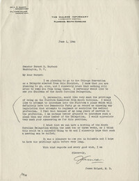 Democratic Committee: Correspondence Concerning the Appointment of Dr. James McLeod to the Platform Committee from South Carolina, June-July 1944