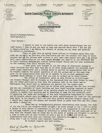 Santee-Cooper: Correspondence between D. C. Mason (South Carolina Public Service Authority) and Senator Burnet R. Maybank, December 1941-January 1942