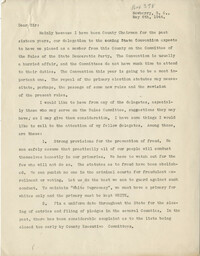 Democratic Committee: Correspondence between Neal W. Workman and Senator Burnet R. Maybank, May 1944