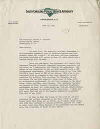 Santee-Cooper: Correspondence between Robert M. Cooper (General Manager of the South Carolina Public Service Authority) and Senator Burnet R. Maybank, June 1942