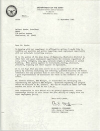 Letter from Bernard E. Stalmann to Delbert Woods, September 21, 1982