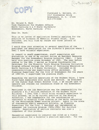 Letter from Cleveland Sellers to Roland E. Buck, March 1989
