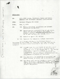 All African People's Revolutionary Party Memorandum, February 4, 1976