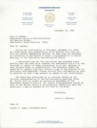 Letter from Louis P. Anderson to John V. Deehan, December 30, 1988