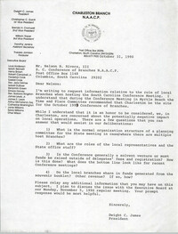 Letter from Dwight C. James to Nelson B. Rives, III, October 31, 1990