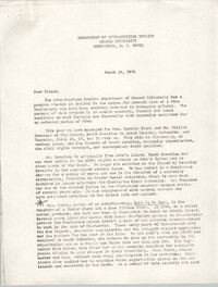 Howard University Program, March 14, 1974