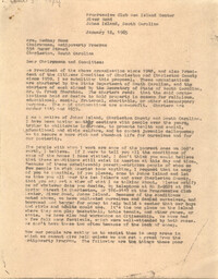 Progressive Club Sea Island Center Correspondence, January 12, 1965