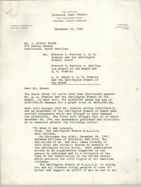 Letter from Matthew J. Perry to J. Arthur Brown, October 19, 1963