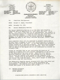 Charleston Branch of the NAACP Memorandum, November 20, 1991