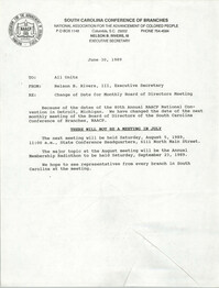 South Carolina Conference of Branches of the NAACP Memorandum, June 30, 1989