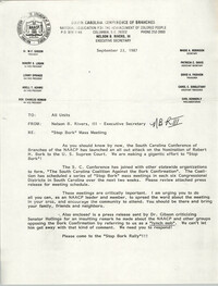 South Carolina Conference of Branches of the NAACP Memorandum, September 23, 1987