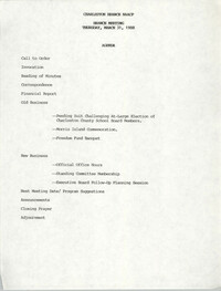 Agenda, Charleston Branch of the NAACP, March 31, 1988