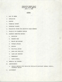 Agenda, Charleston Branch of the NAACP, April 6, 1988