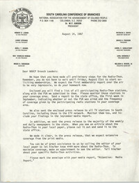 South Carolina Conference of Branches of the NAACP Memorandum, August 14, 1987