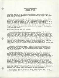 Minutes, Regular Meeting, Charleston Branch of the NAACP, November 19, 1987