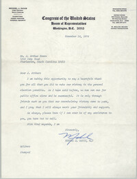 Letter from Mendel J. Davis to J. Arthur Brown, November 14, 1974