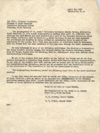 Congregation of St. Marks Protestant Episcopal Church Correspondence, April 23, 1965