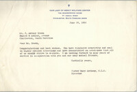 Letter from Sister Mary Anthony to J. Arthur Brown, June 28, 1965