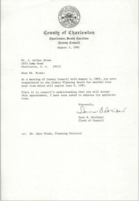Letter from Sara B. Breibart to J. Arthur Brown, August 5, 1981