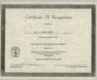 Democratic Women of Charleston County Certificate of Merit for J. Arthur Brown