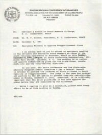 South Carolina Conference of Branches of the NAACP Memorandum, December 4, 1991