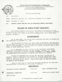 South Carolina Conference of Branches of the NAACP Memorandum, November 4, 1991