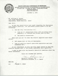 South Carolina Conference of Branches of the NAACP Memorandum, October 4, 1991
