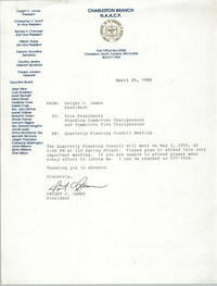 Charleston Branch of the NAACP Memorandum, April 25, 1990