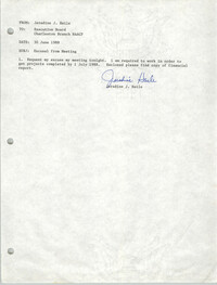 Charleston Branch of the NAACP Memorandum, June 30, 1988