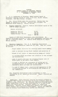 Minutes, South Carolina Conference of Branches of the NAACP, December 10, 1988