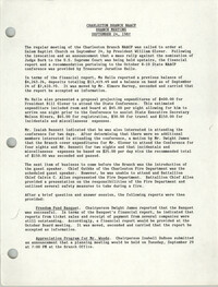 Minutes, Charleston Branch of the NAACP, September 24, 1987