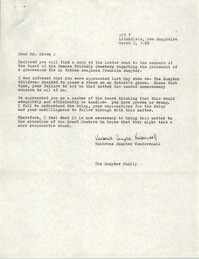 Letter from Vandrena Sumpter Vanderwaall to J. Arthur Brown, March 3, 1978
