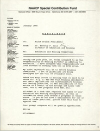 NAACP Special Contribution Fund Memorandum, January 1990