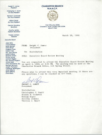 Charleston Branch of the NAACP Memorandum, March 28, 1990