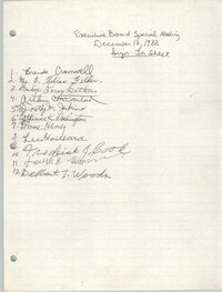 Sign-in Sheet, Charleston Branch of the NAACP, Executive Board Meeting, December 13, 1988