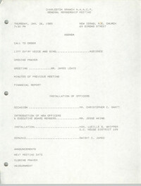 Agenda, Charleston Branch of the NAACP, January 26, 1989