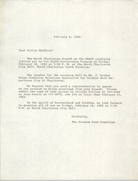 North Charleston Branch of the NAACP Memorandum, February 4, 1983