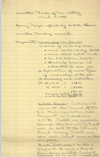 Minutes, Board of Directors Meeting, Charleston Branch of the NAACP, March 10, 1983