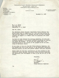 Letter from C. C. Lewis to J. Arthur Brown, November 12, 1968