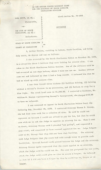 Civil Action No. 79-1042 Affidavit of Arthur Watson, Charleston Division, Earl Davis, Jr. vs. The City of North Charleston