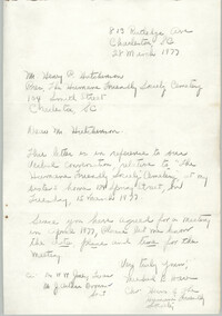 Letter to Henry P. Hutchinson, March 28, 1977