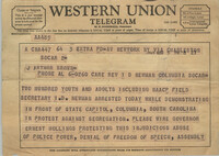 Telegram to J. Arthur Brown, March 2, 1961