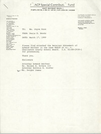 NAACP Special Contribution Fund Memorandum, March 17, 1989